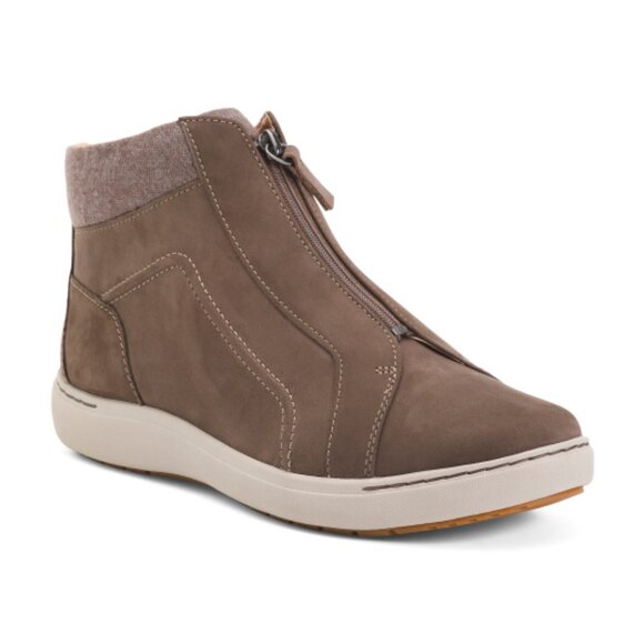 Clarks Shoes - CLARKS Taupe Suede Nalle Lo Ap Comfort Boots